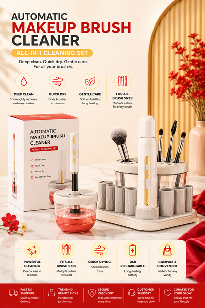 Electric Makeup Brush Scrubber,Multi Functional Automatic Cleaner,Quick Wash Quick Dry Makeup Brush Cleaner