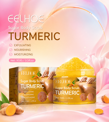 EELHOE Turmeric Body Scrub Lightens Acne Marks, Moisturizes, Refreshes